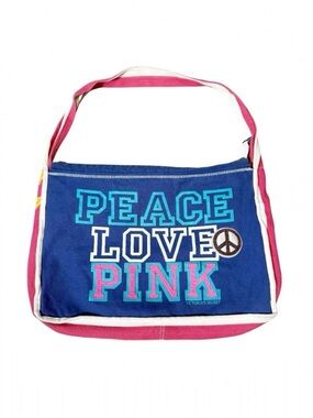 Victoria Secret PINK Vintage Y2K Peace Love Pink Large Duffle Tote‎ Beach Bag